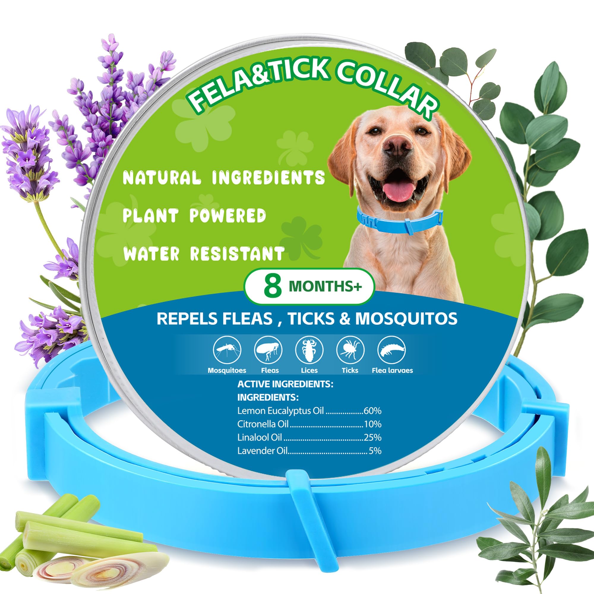 Trihood natural flea-tick collars blue pack 2-pack shown for outdoor adventures