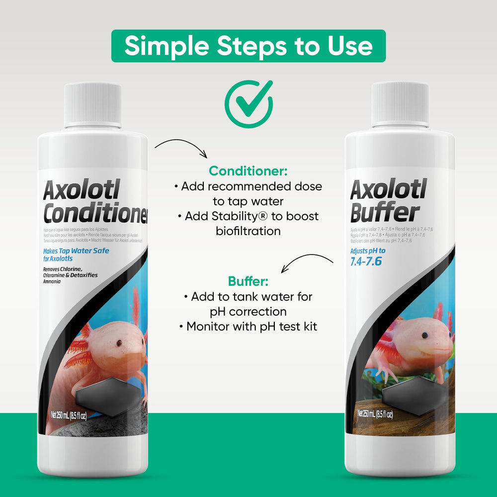 Trinity Treats axolotl conditioner 250ml bottle aids safe water conditioning for beginners.
