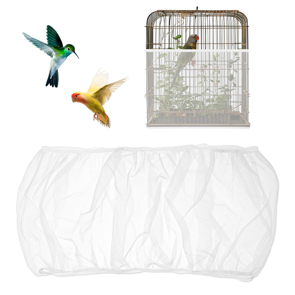 Trinkrittey bird cage seed catcher white cover reduces mess and keeps floors clean