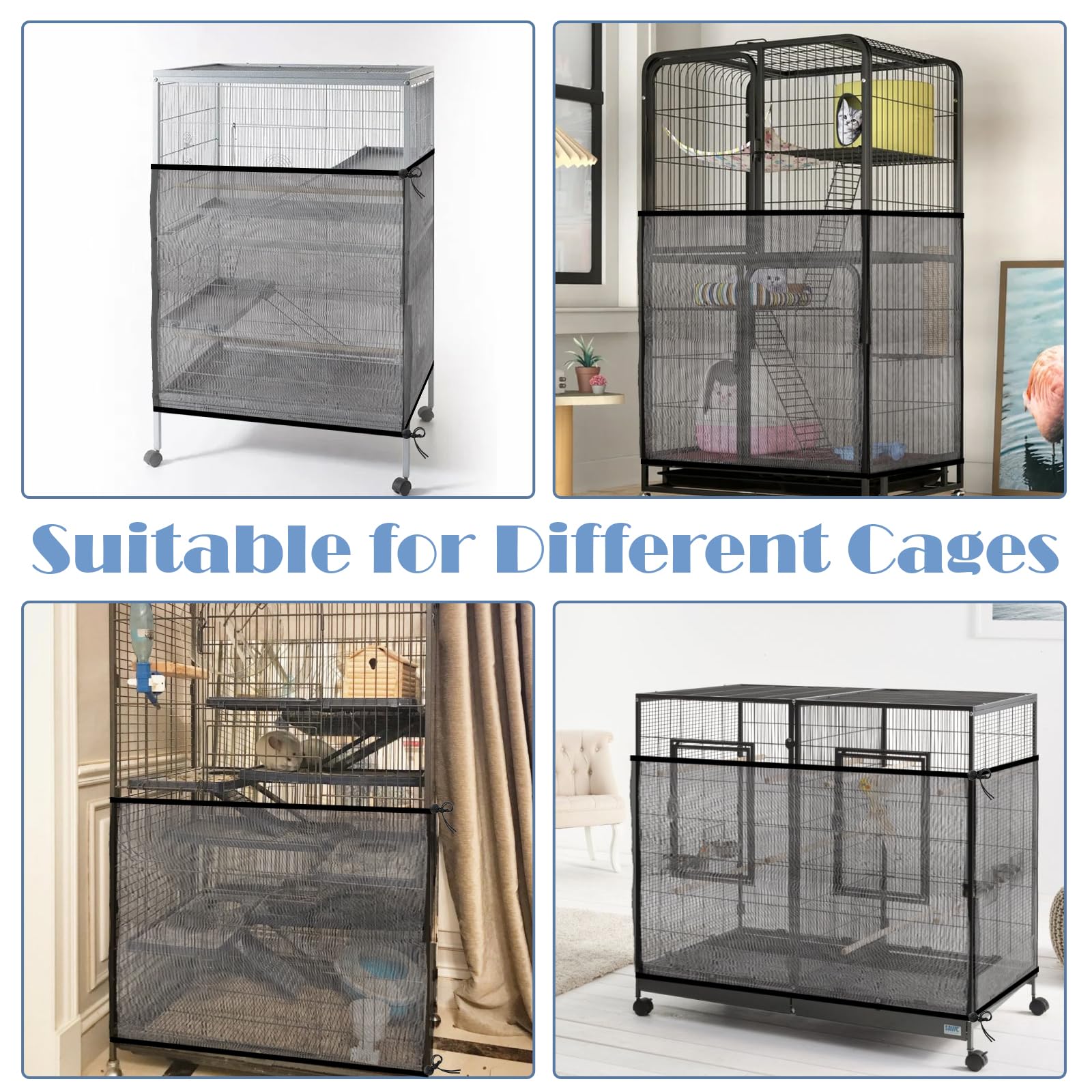 Trinkrittey easy installation demonstrates tool-free setup over bird cage.