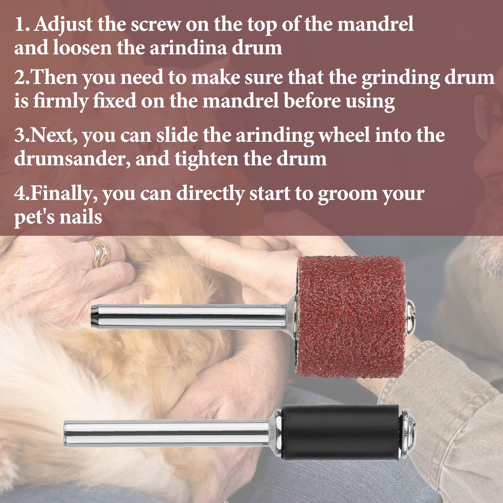 Trinkrittey 14mm grinding drum for larger nails and thicker edges.