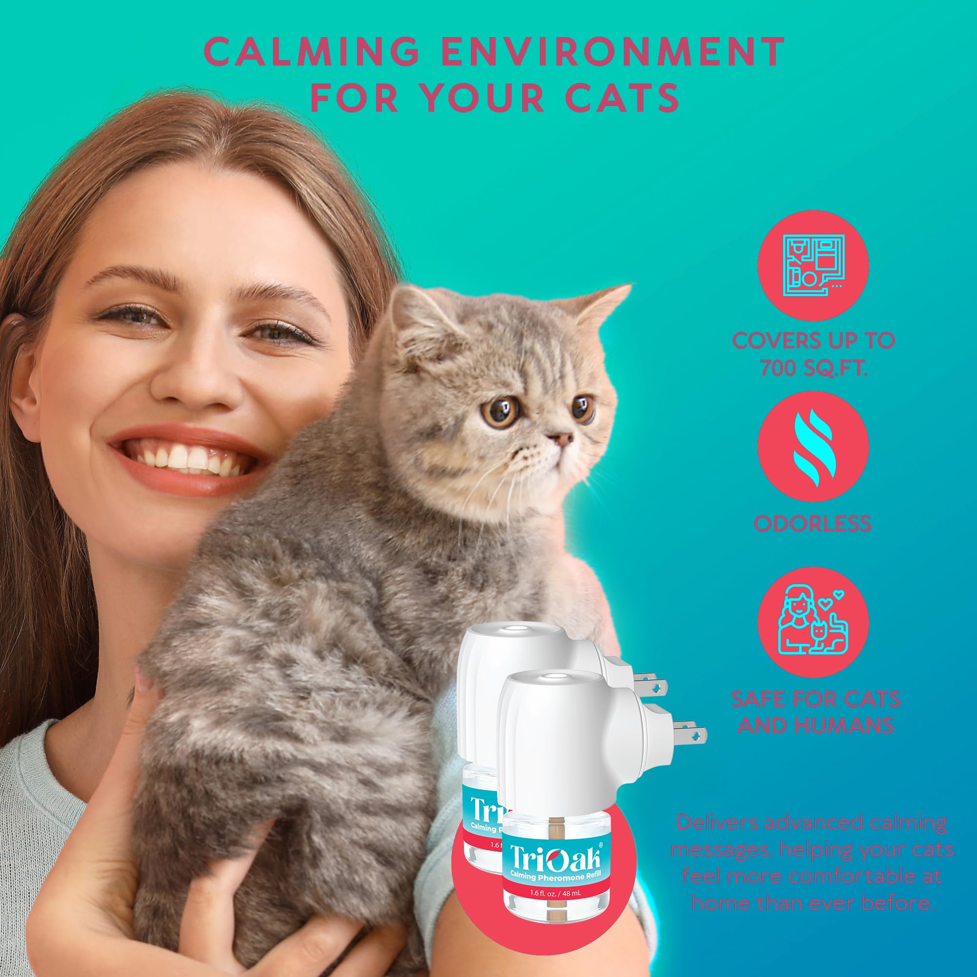 TriOak diffuser refill cartridge enables easy, mess-free replacement