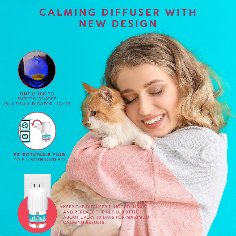 TriOak travel-friendly diffuser setup suggests on-the-go calming