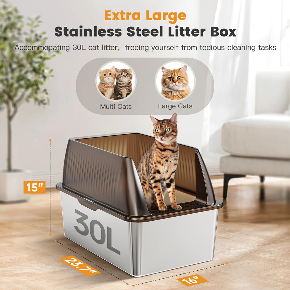 Tripamin XL litter box with lid demonstrates secure containment and easy cleanup