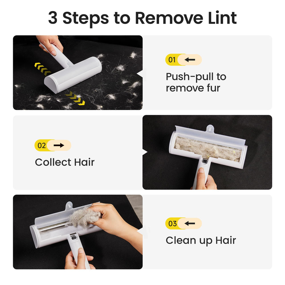 TripleWood Dual-Action Cleaning covers large surfaces and tight corners for complete fur removal.