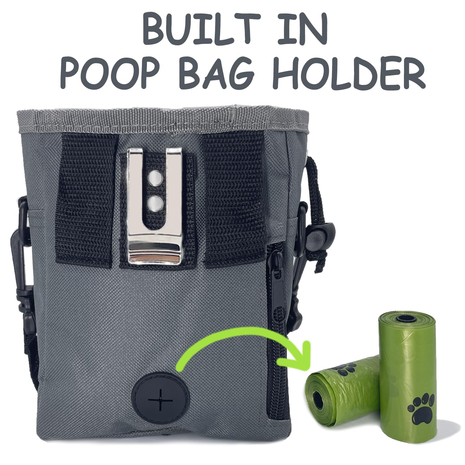 TRIPOLACO dog treat pouch back-pocket dispenser keeps waste bags handy