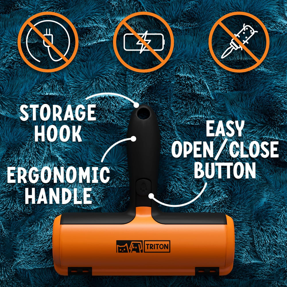 Triton orange color remover glides across fabric for efficient lint pickup