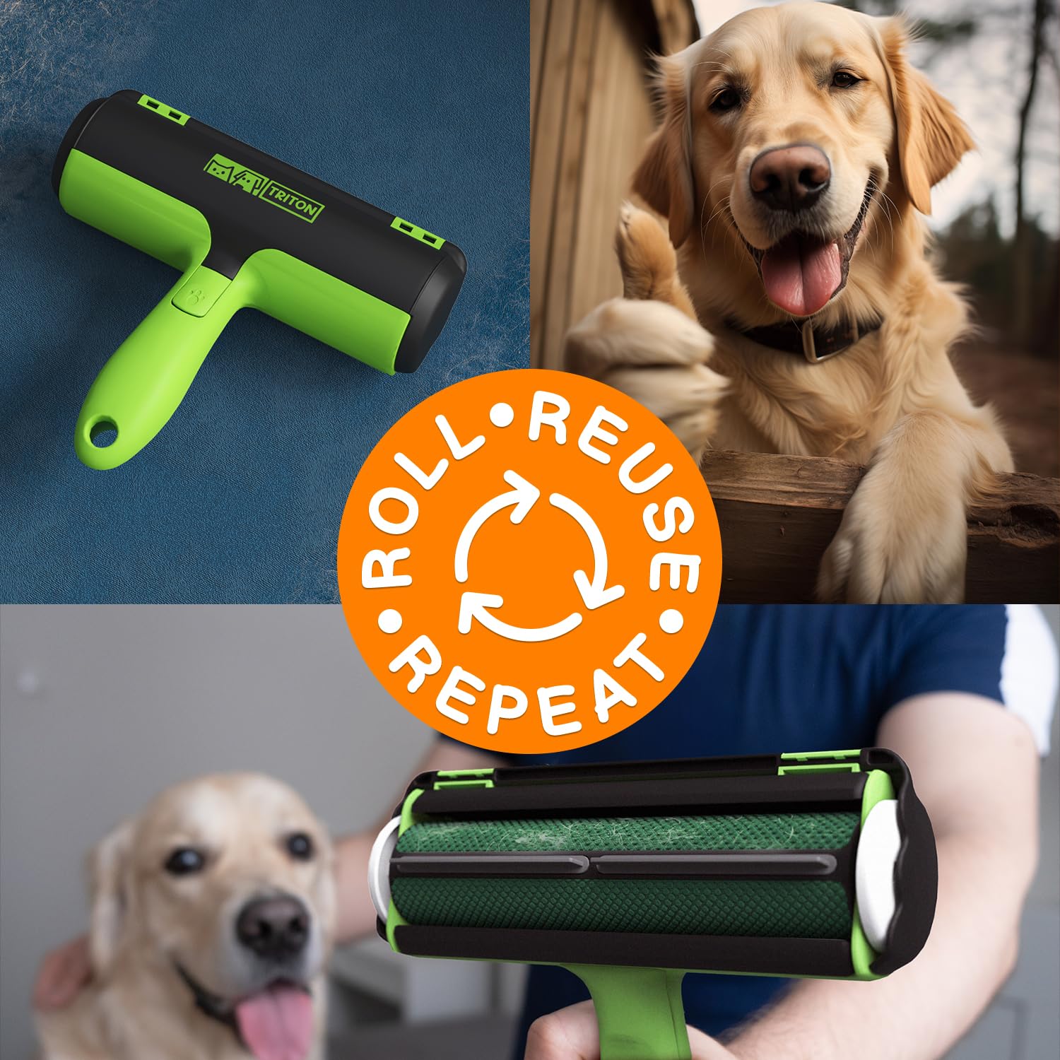 Triton pet hair removal tool fur trapping compartment ready to empty after cleaning car interior