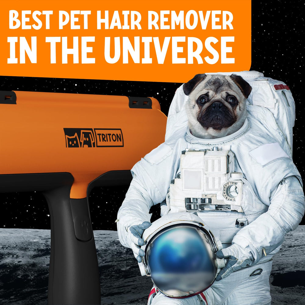 Triton fur-trapping tool hangs neatly on a hook in the laundry area