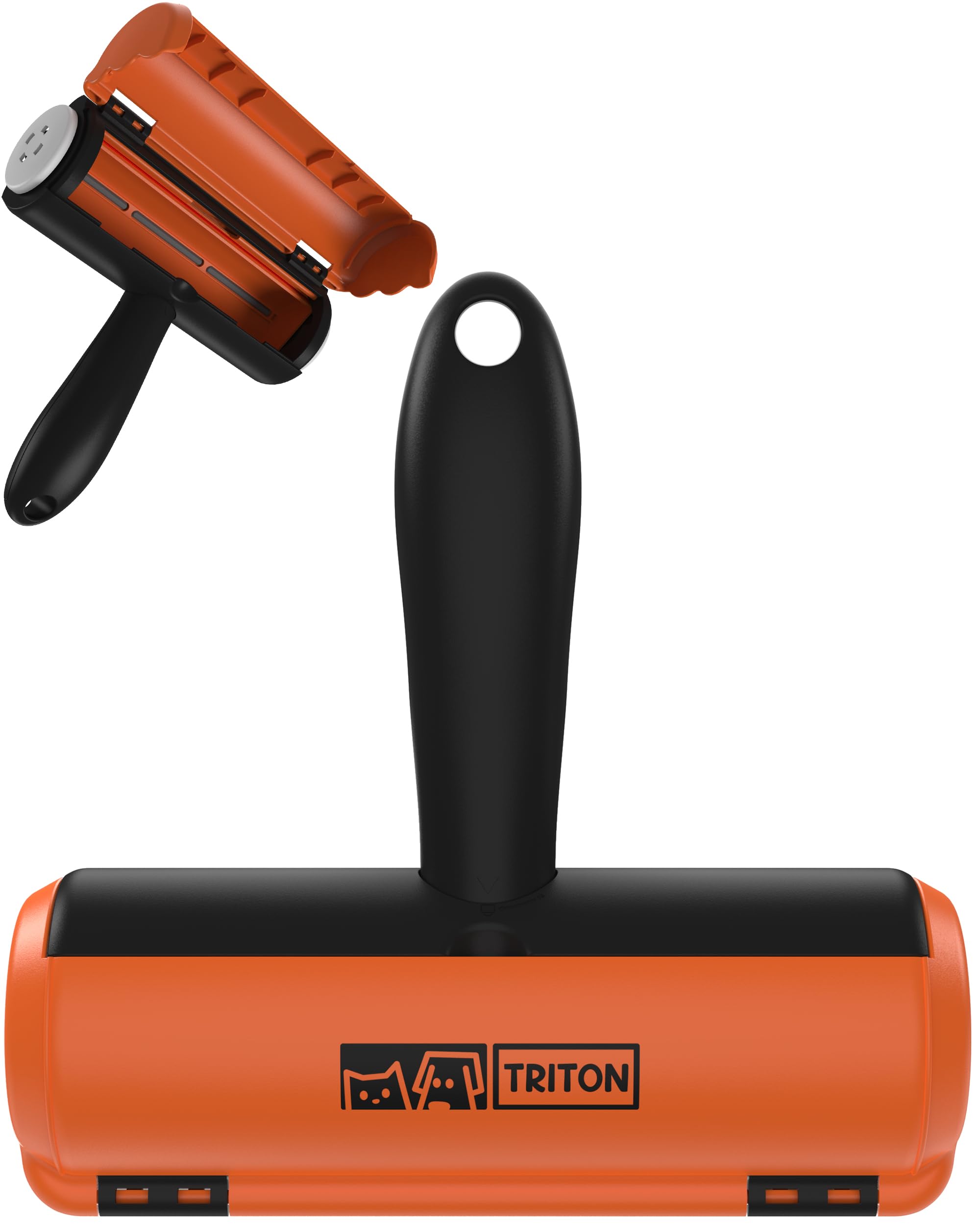 Triton pet hair removal tool on sofa captures fur for a clean living room