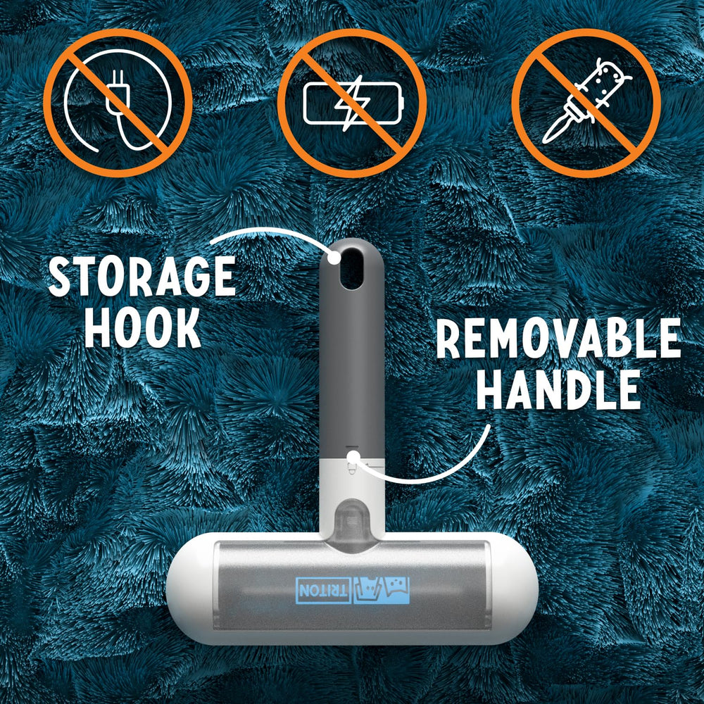 Triton removes pet fur from couches and car seats efficiently.