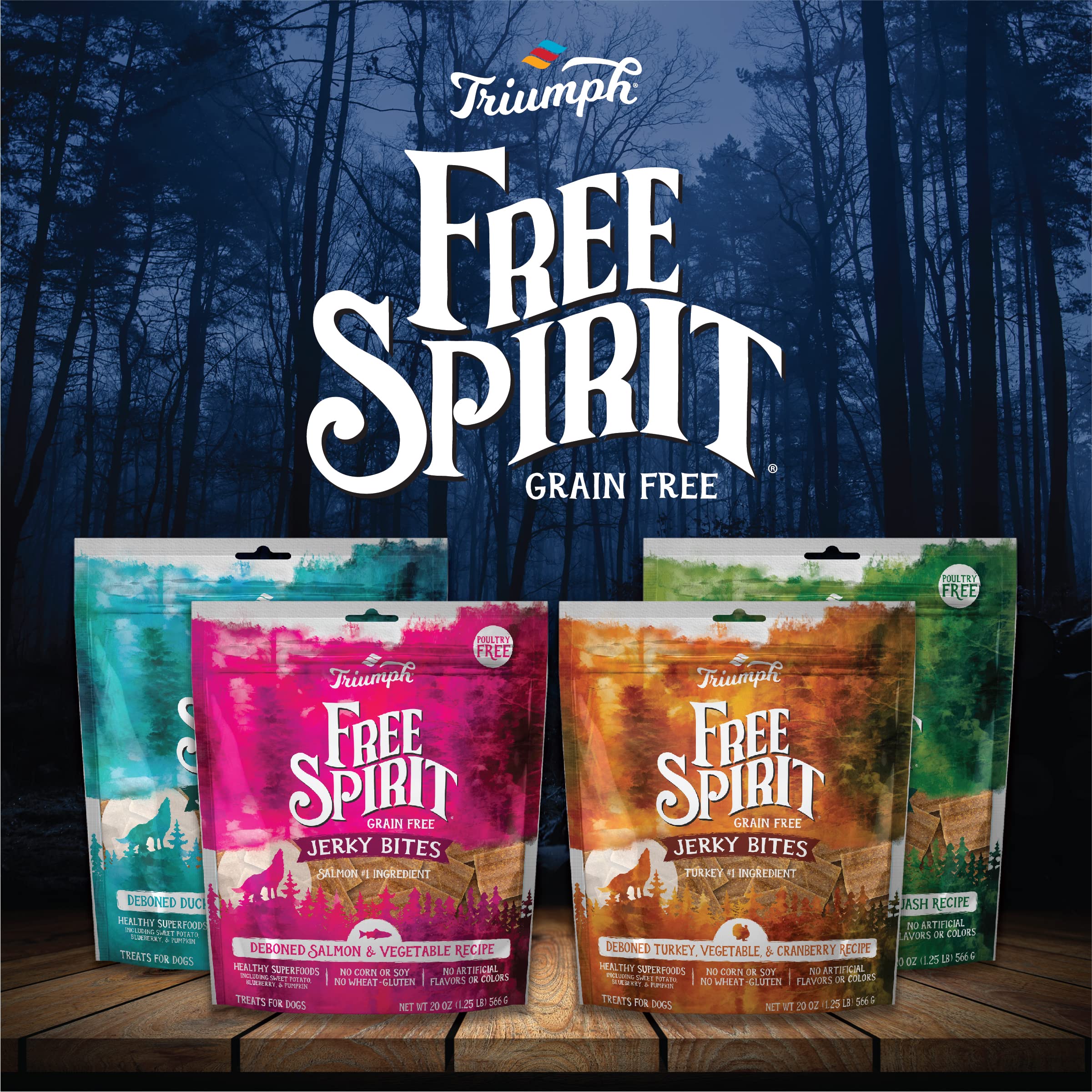 Triumph Free Spirit bites shown as a training reward option for dogs.