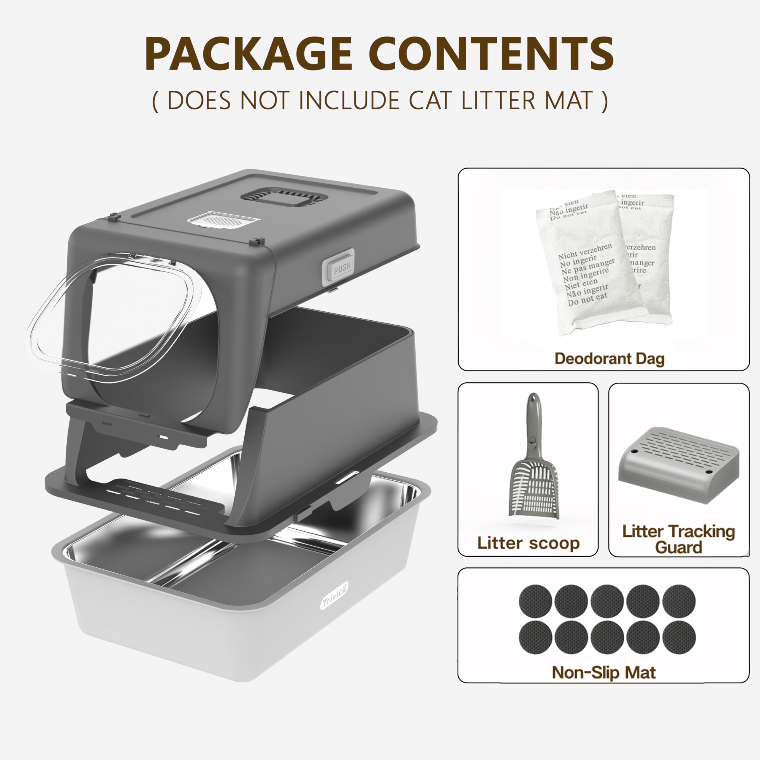 Trivico inside view highlights roomy 40L space for large cats.