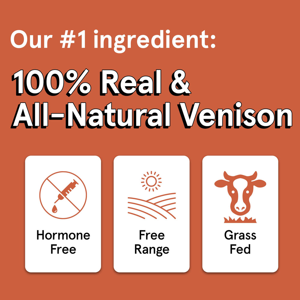 TRMC bite-sized venison treats ready for quick daily rewards.