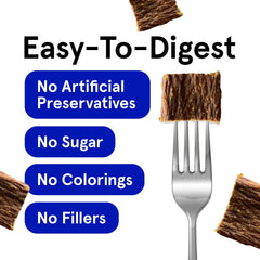 TRMC real meat dog treats grain-free label close-up—no fillers or colors