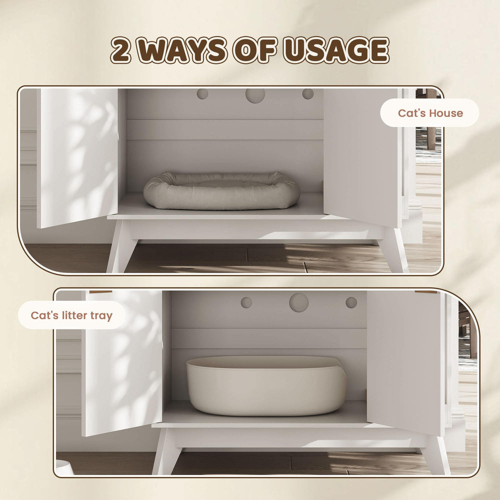 TROJM cat litter box enclosure back vented panel for airflow