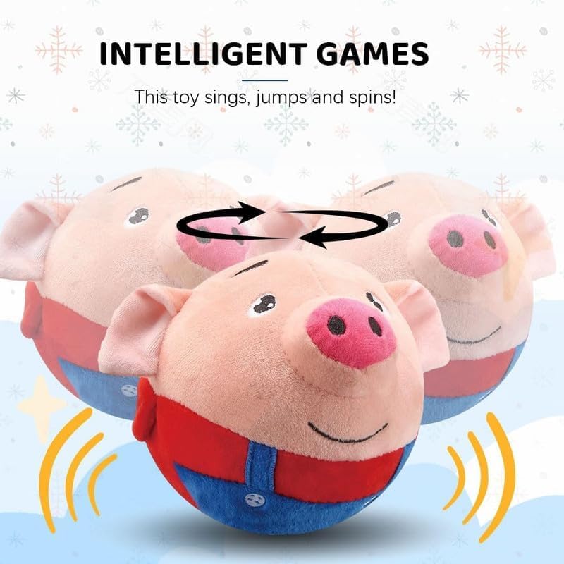 Tropame pink cartoon pig plush toy offers playful squeaks and companionship.