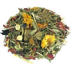 Tropical Carnival high-fiber Timothy hay blend emphasizes natural foraging and gut health.