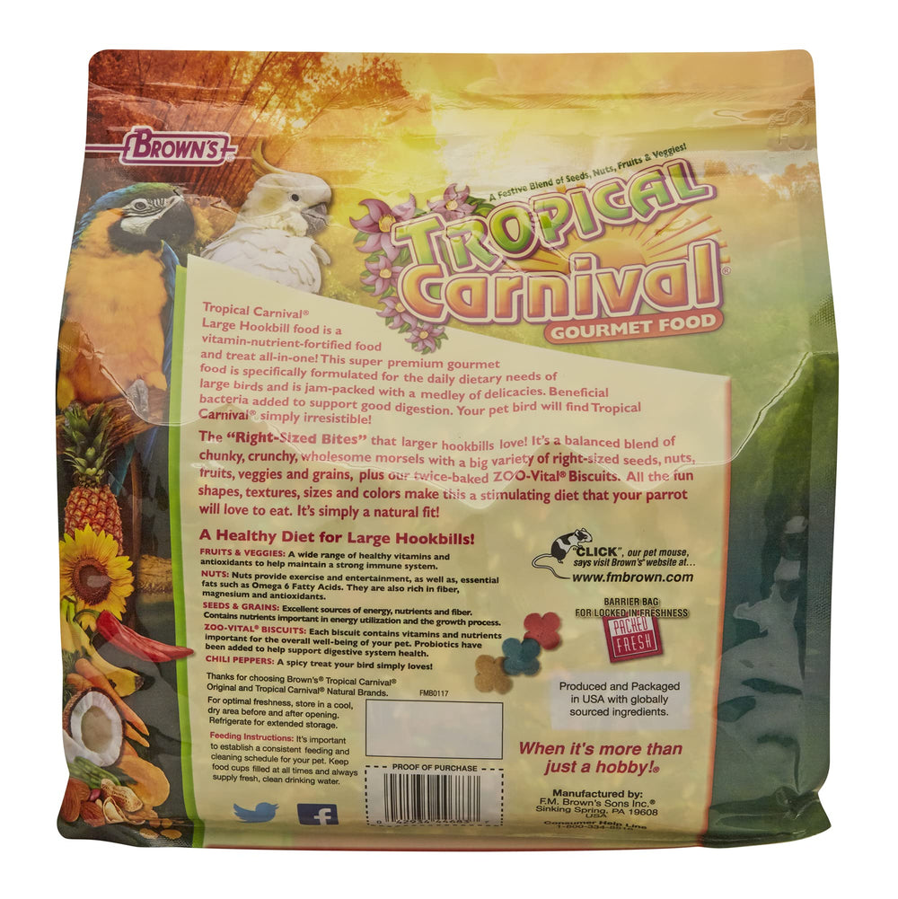 Tropical Carnival ingredients close-up with fruits, nuts, vegetables highlighting variety.