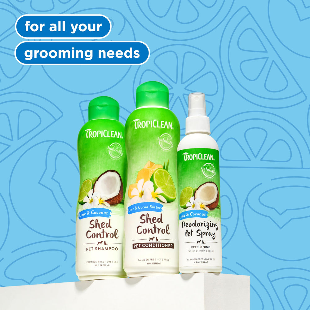 TropiClean 20oz shampoo bottle closeup highlights value.