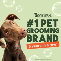 TropiClean 2-in-1 dog shampoo coat-detail highlights Vitamin E and Aloe for the coat.