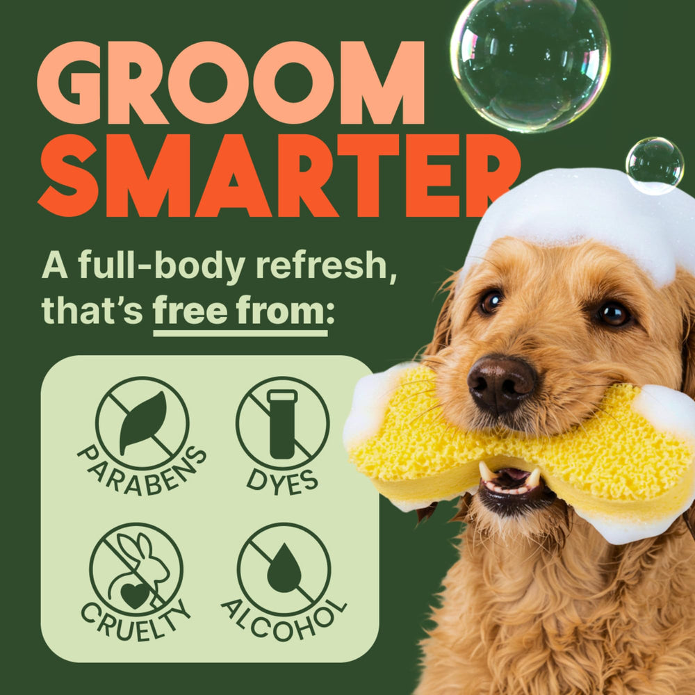 TropiClean 2-in-1 dog shampoo label emphasizes USA-made and cruelty-free formula.