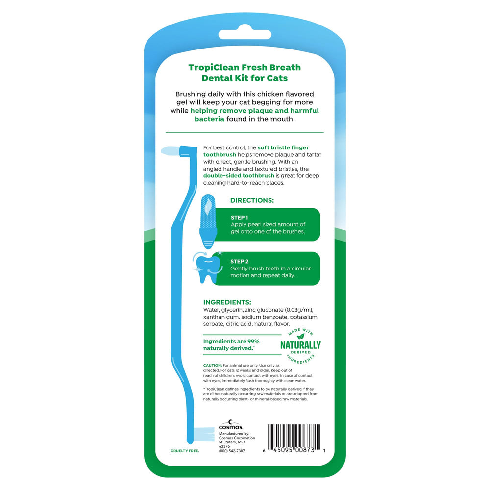 TropiClean cat toothpaste with chicken flavor aids brushing ease