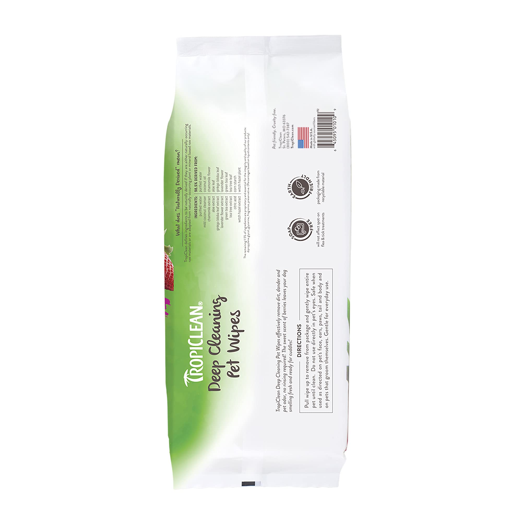 TropiClean 100-count wipes offer convenient cleanup for busy households.