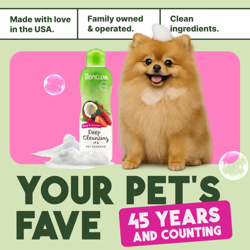 TropiClean USA-made label highlights domestically produced, high-quality pet care.