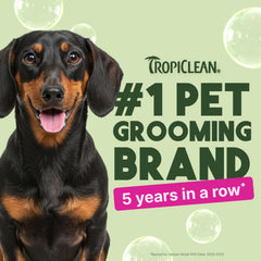 TropiClean shampoo promotes a silky soft coat and professional-quality clean.