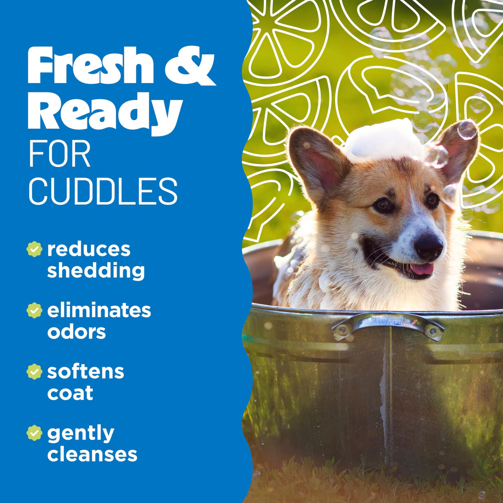 TropiClean deshedding dog shampoo foam for gentle cleansing.