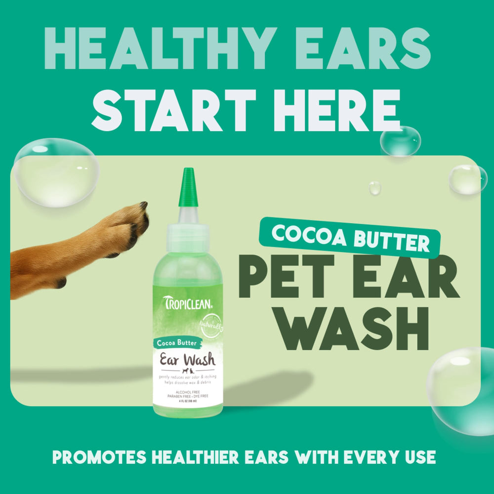 TropiClean ear cleaner drops ready for easy application in pets' ears.