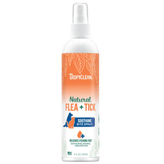 TropiClean flea-tick bite relief spray bottle for pets supports quick itching relief.