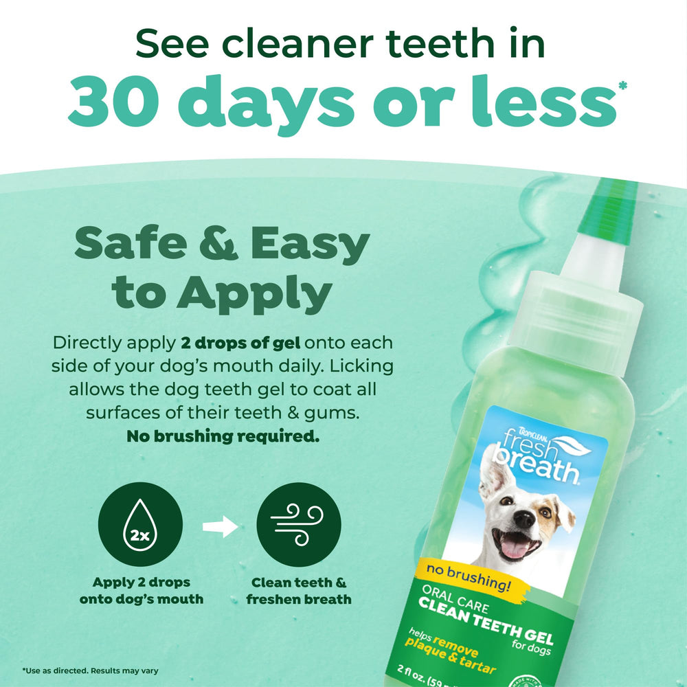 TropiClean fresh-breath-dog-mouth indicates breath-friendly routine for daily care