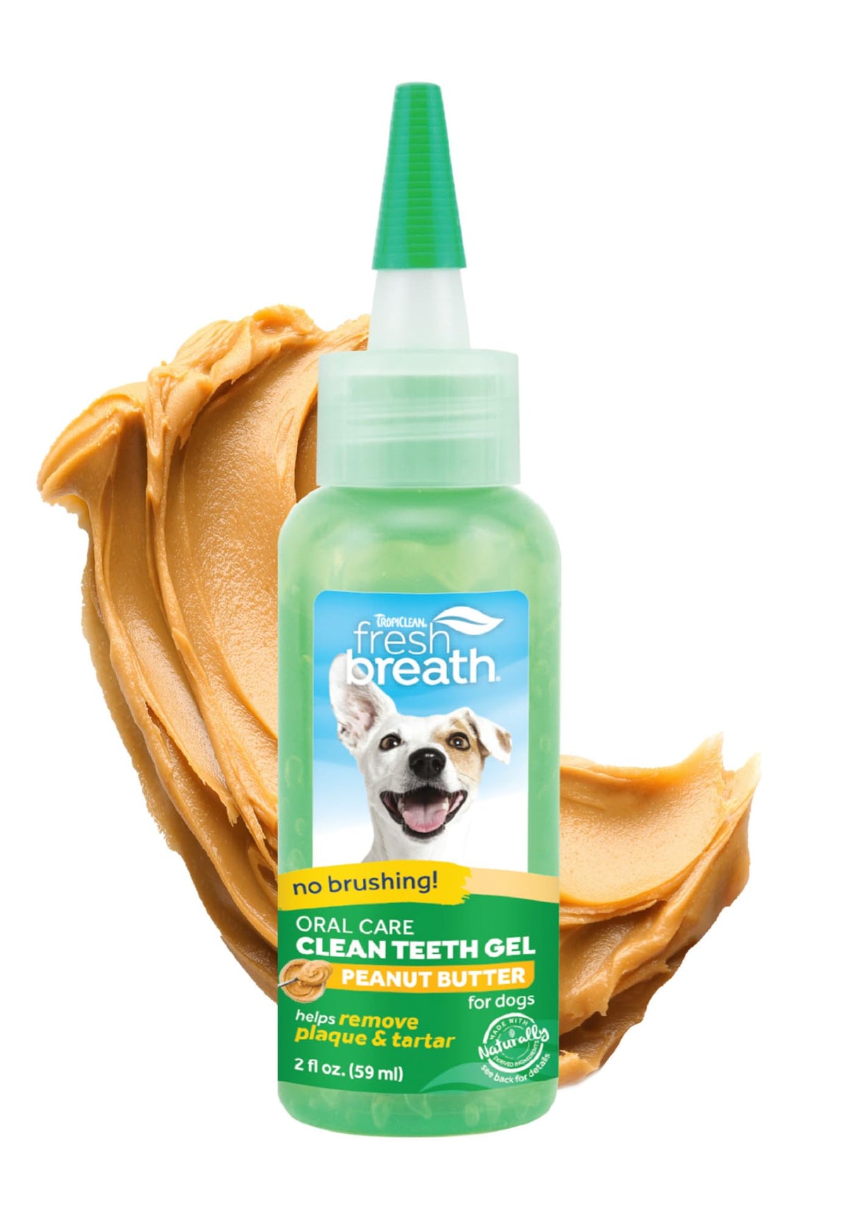 TropiClean Fresh Breath Dog Toothpaste 2oz tube for quick breath refreshment.