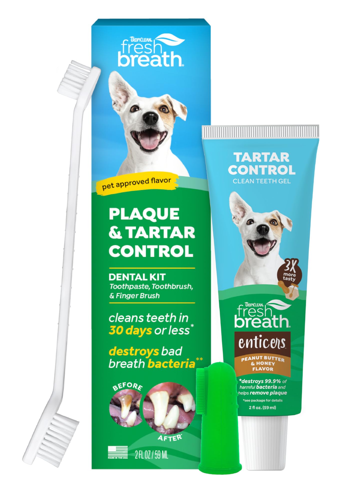 TropiClean Fresh Breath Kit packaging for at-home dog dental care