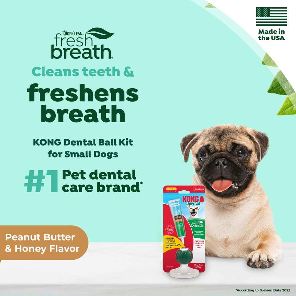 TropiClean Fresh Breath peanut butter and honey toothpaste enhances the chewing experience.