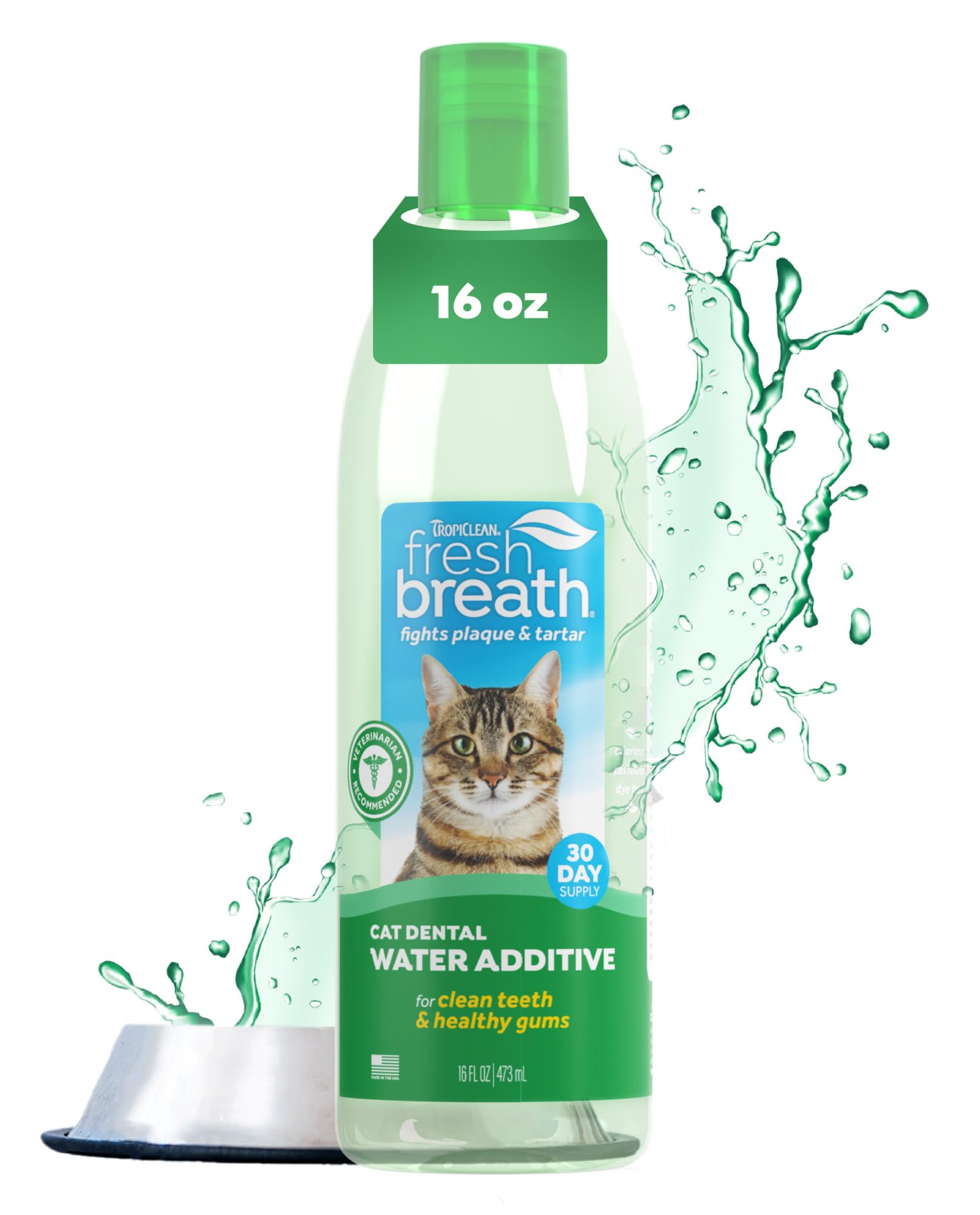 TropiClean Fresh Breath water additive bottle pour for daily breath freshness