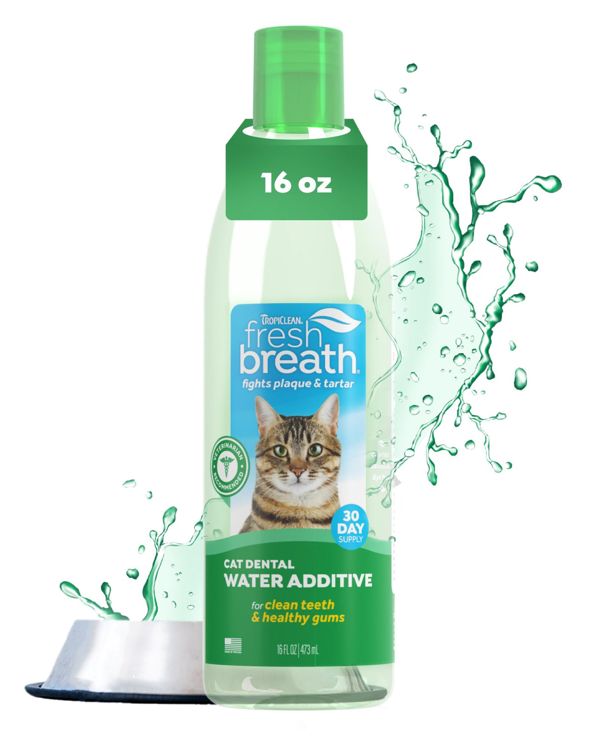 TropiClean Fresh Breath water additive bottle pour for daily breath freshness