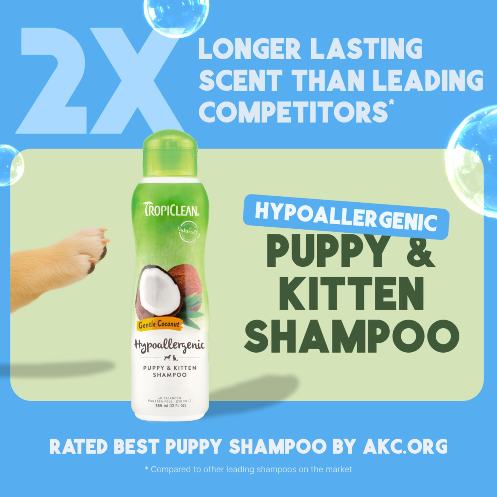 TropiClean Gentle Puppy Shampoo ingredients oatmeal aloe for soothing comfort