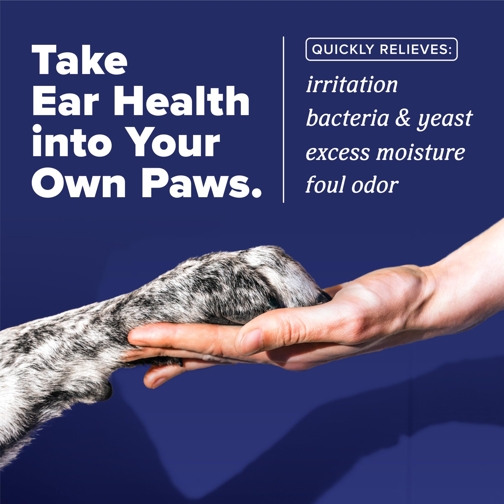 Label highlights ingredients and usage guidance for TropiClean HomeVet ear drops.