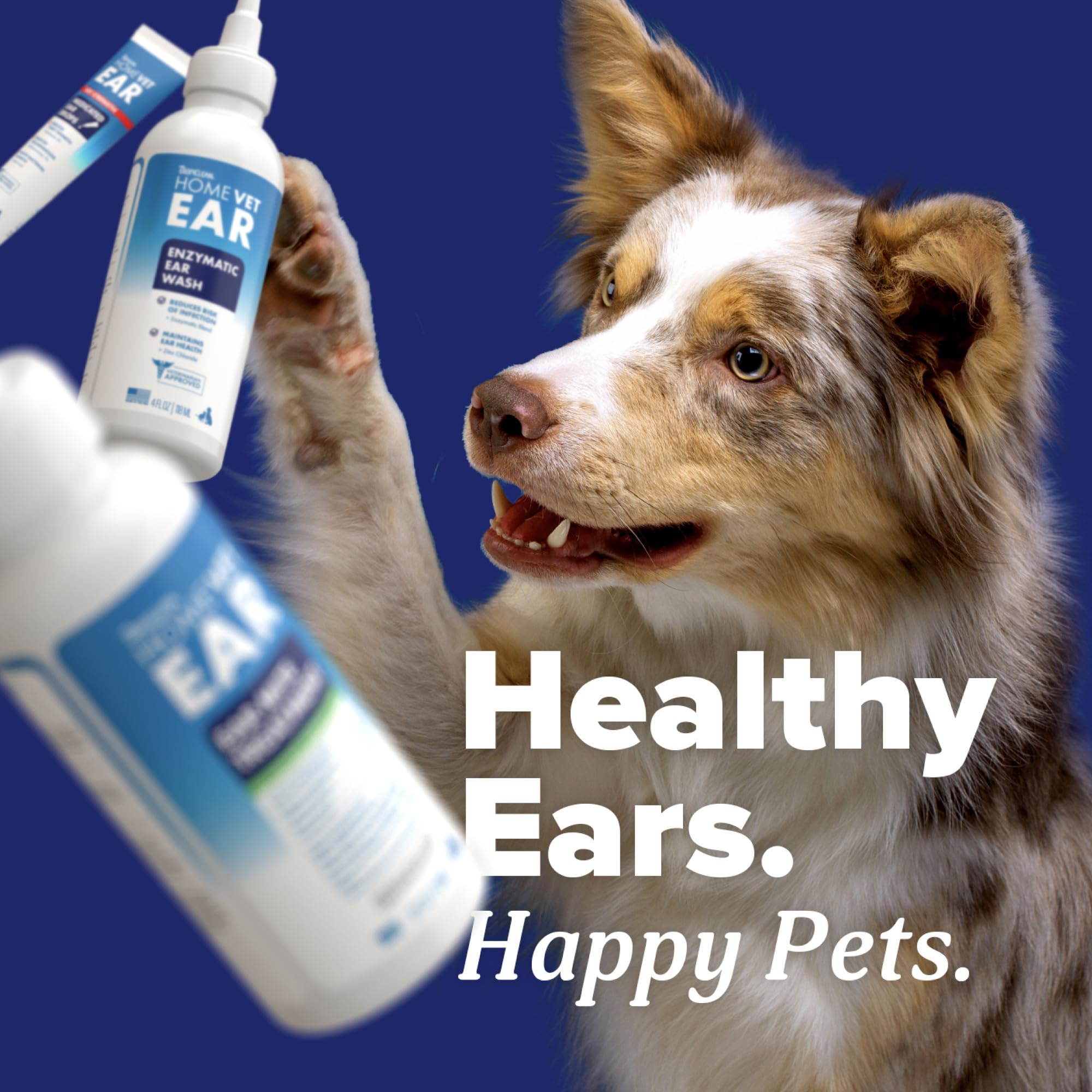 Vet-recommended daily care with TropiClean HomeVet ear drops.