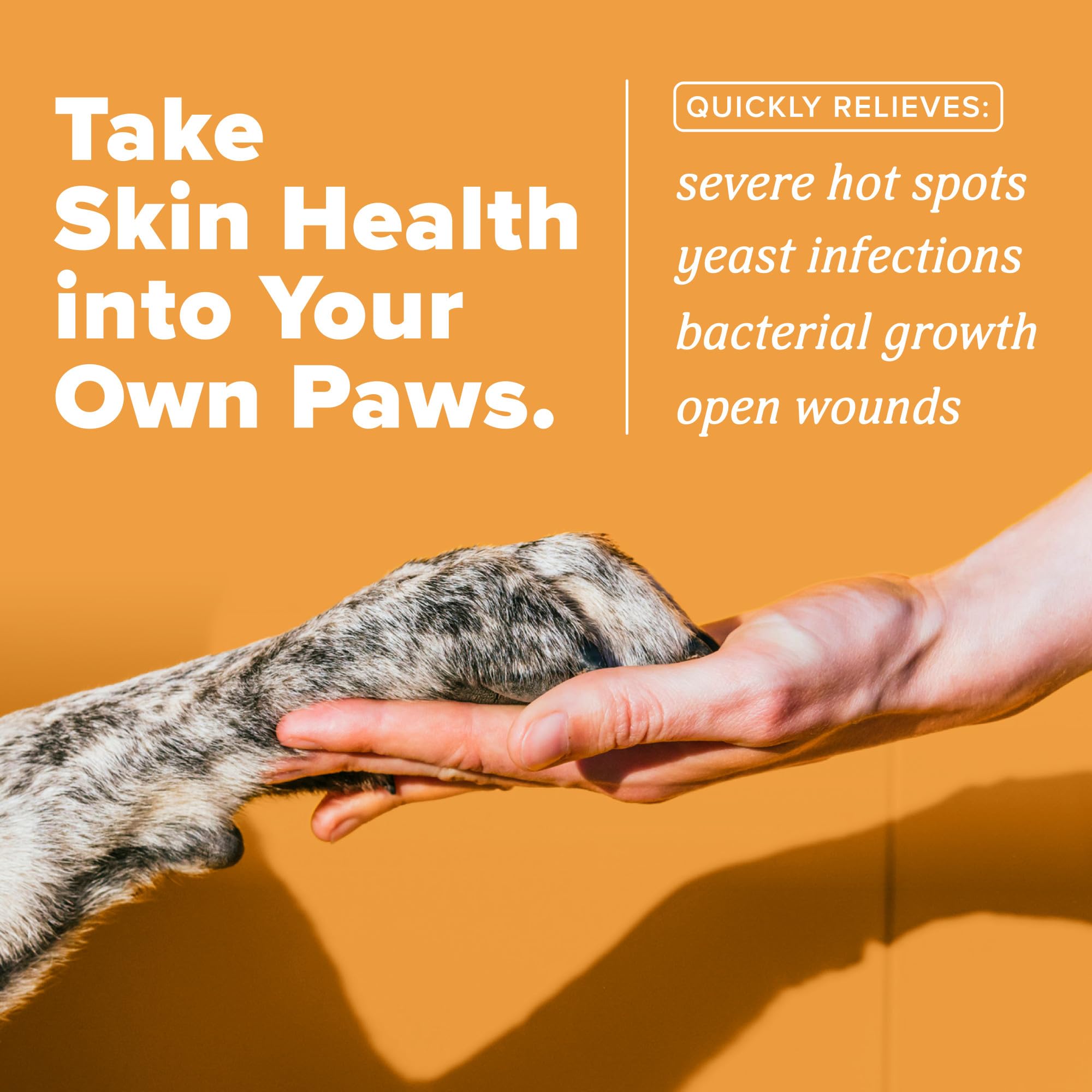 TropiClean HomeVet Medicated Cream being applied with a glove for safe usage.