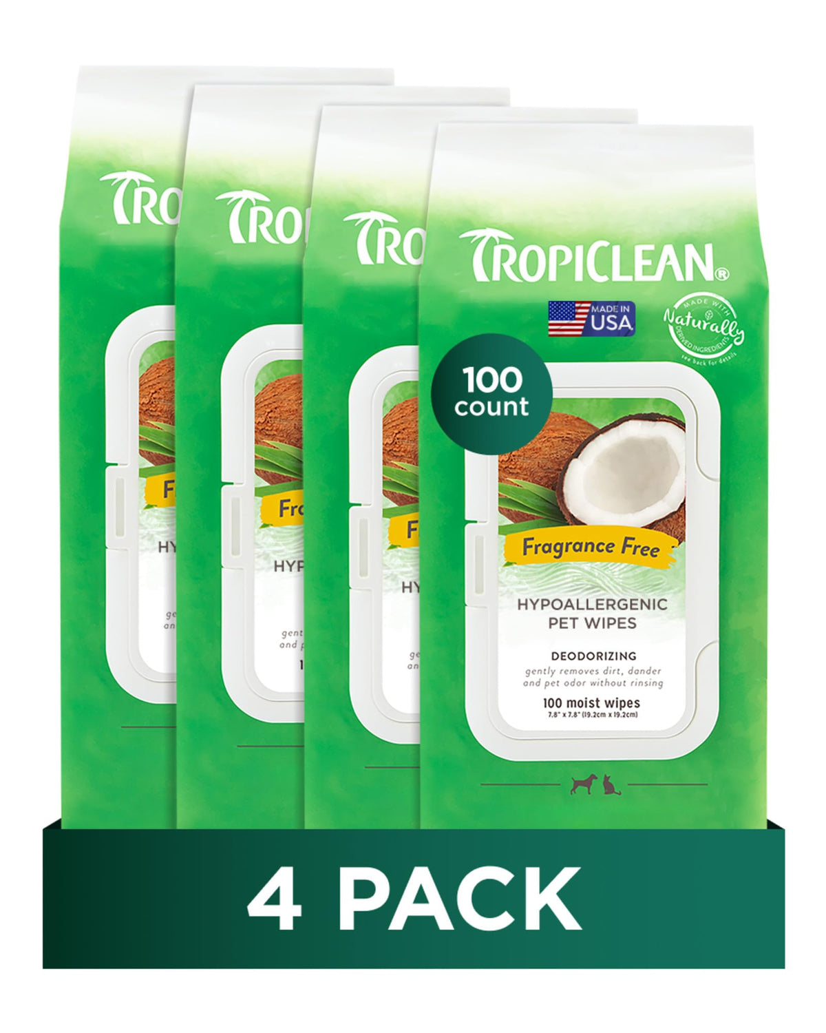 TropiClean hypoallergenic dog wipes face for fragrance-free facial cleansing