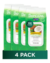 TropiClean hypoallergenic dog wipes face for fragrance-free facial cleansing
