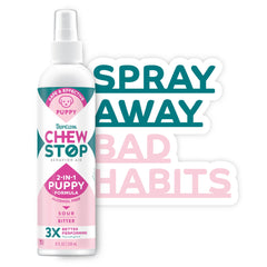 TropiClean No Mordida Spray, botella visible para disuadir mordidas de forma suave.