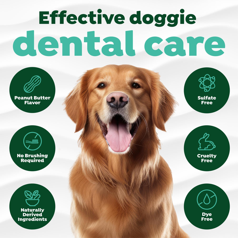 TropiClean Oral Care for Dogs highlights teeth and gums health.