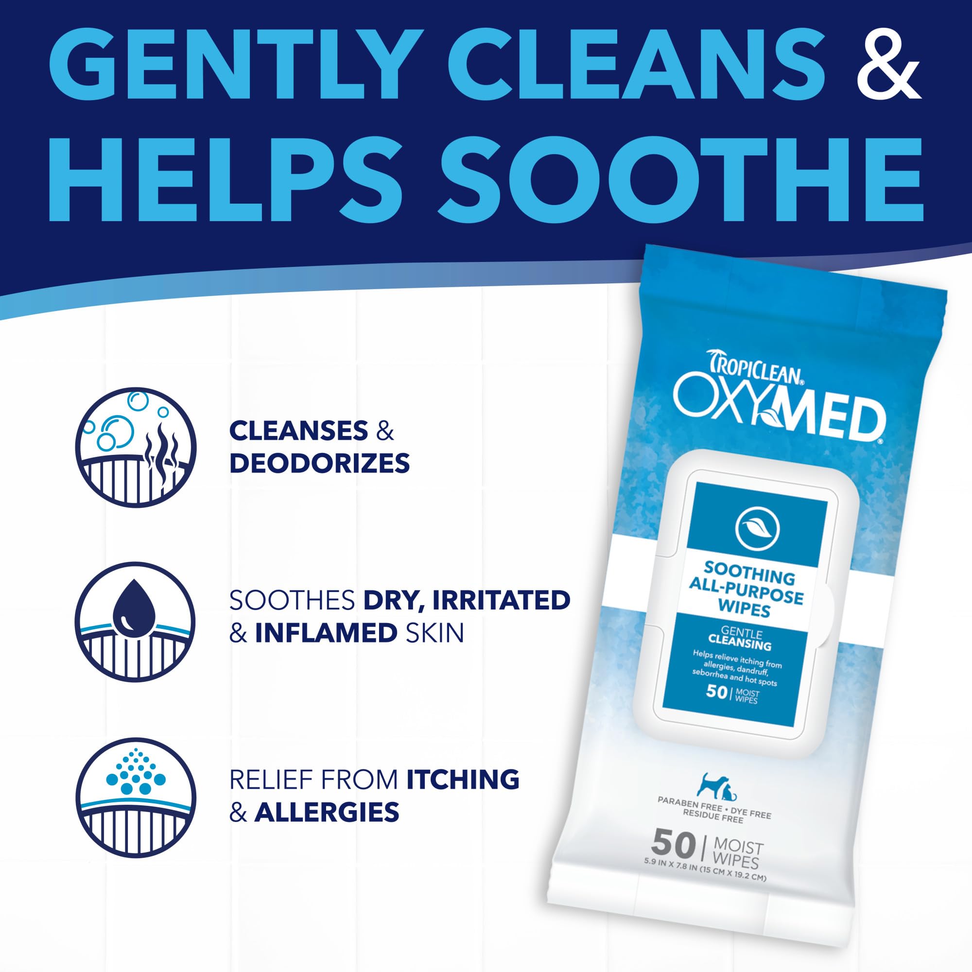 TropiClean Oxymed wipes are ideal for on-the-go pet care.
