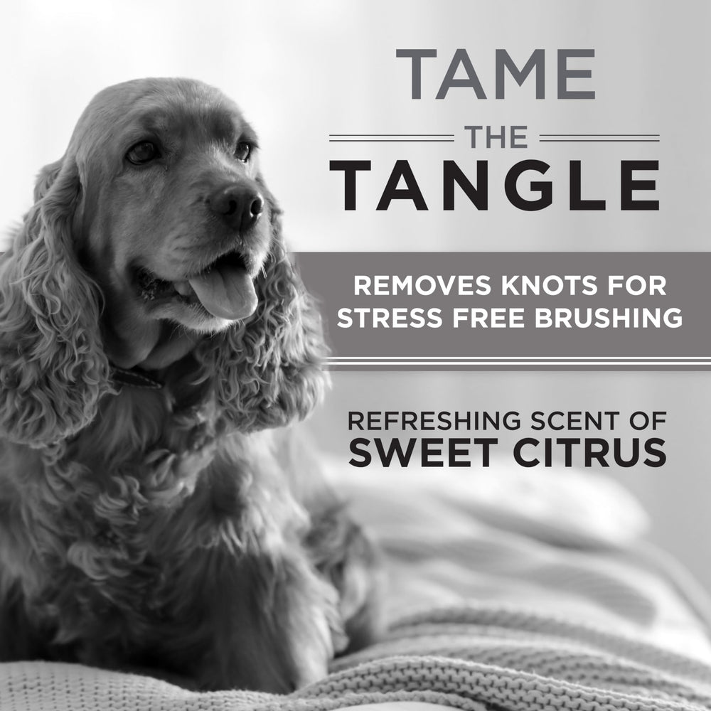 TropiClean Perfect FurDetangler pea protein ingredient boosts softness in coat.