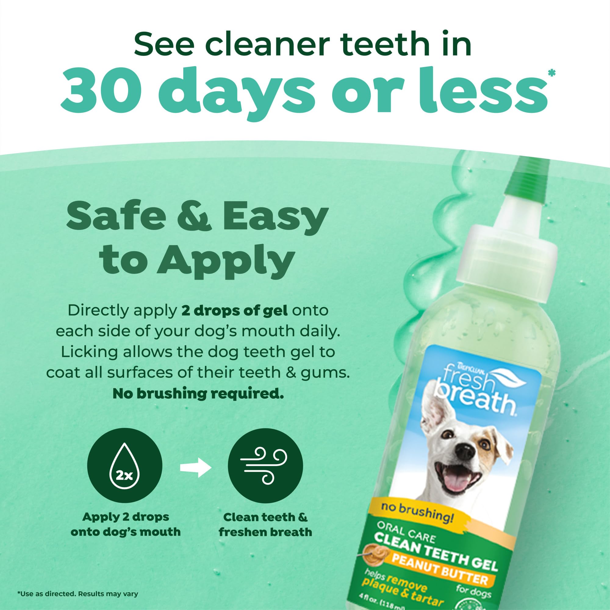 TropiClean plaque-tartar removal gel for dogs promotes cleaner teeth